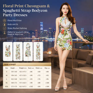 Evening dress KTV bar lady overalls sexy deep V neck cheongsam dress dress green dress women