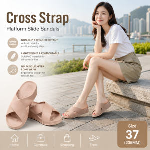 Thick-soled slippers women's summer home and outdoor wear soft-soled wedge heel casual waterproof rain boots beach non-slip sandals