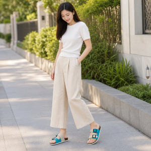 Cork Slippers Women's Summer 2022 New Arrival Flip-Flops Women's Outdoor All-Match Fashionable Korean Style Beach Shoes Slippers for Seaside