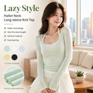 Women's Knitted Halter Neck Short Slim Top