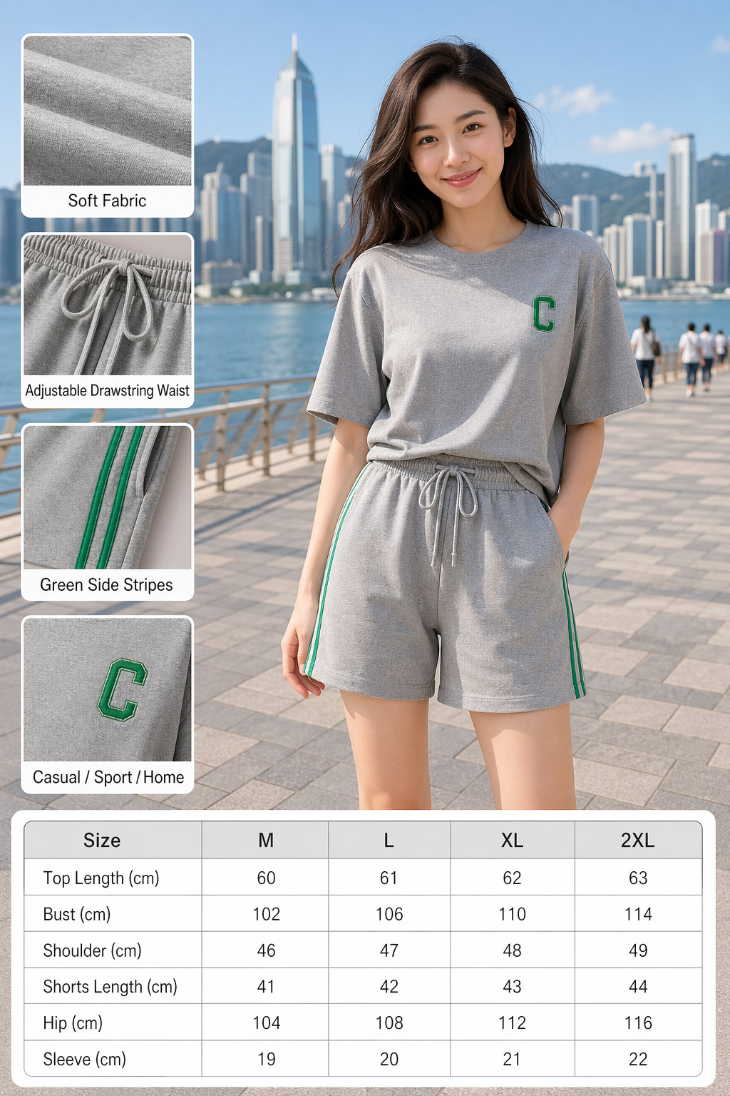 Women's Casual Sports Top & Shorts Set