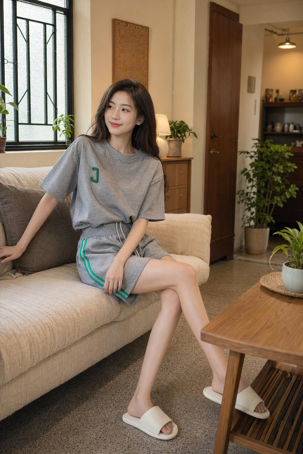 Women's Casual Sports Top & Shorts Set