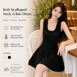 Summer French A-line Knit Dress
