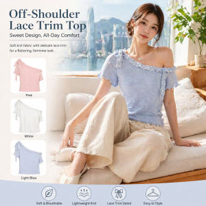 Women's Off-shoulder Lace Knit Top