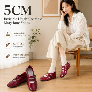 5CM Cross Strap Mary Jane Shoes