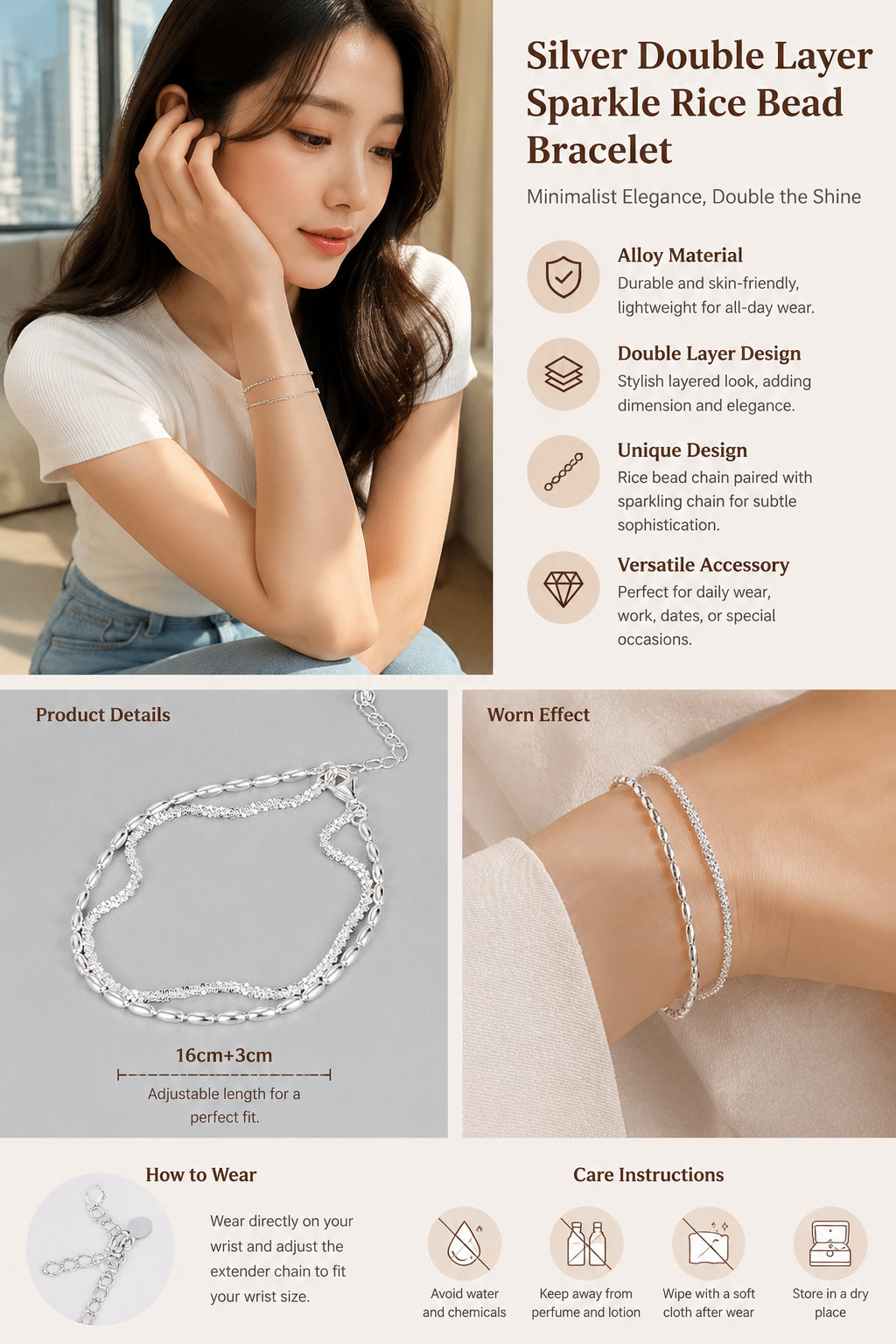 2-Layer Sparkly Bead Bracelet