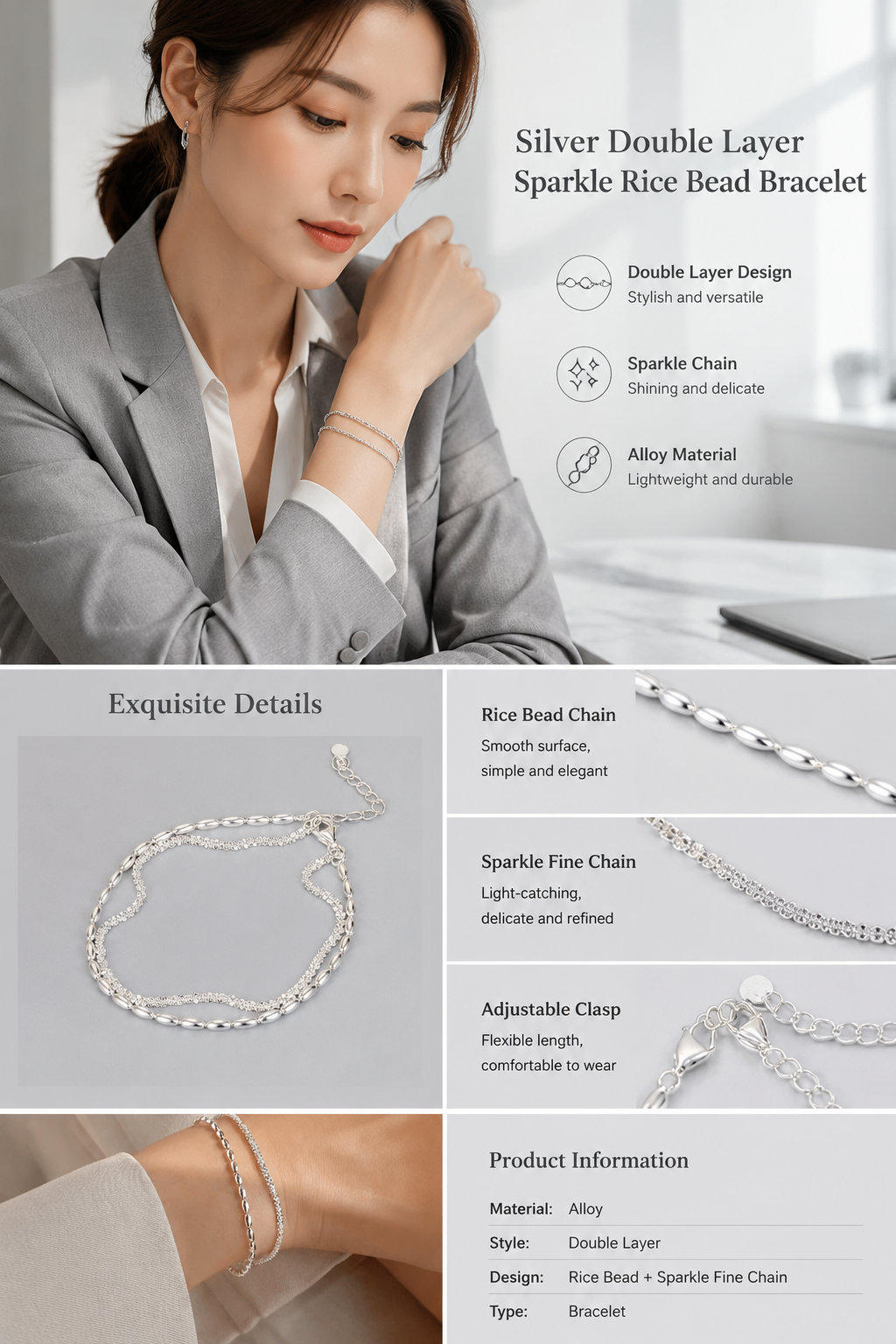2-Layer Sparkly Bead Bracelet