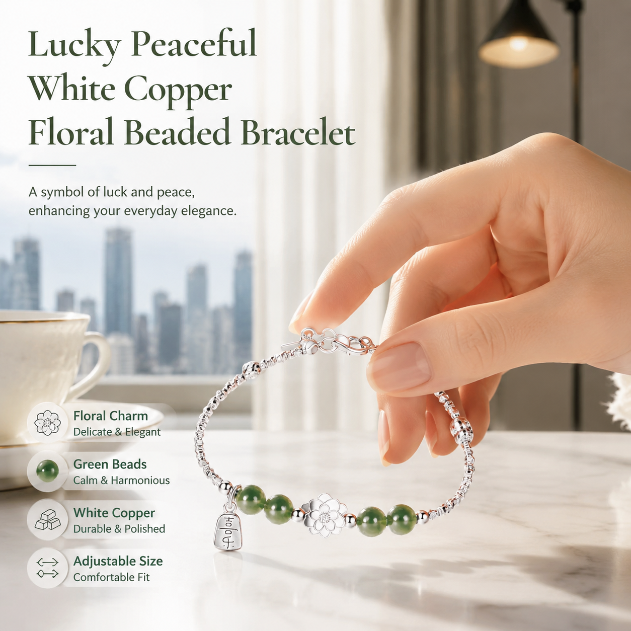 Women's Beaded Floral Bracelet