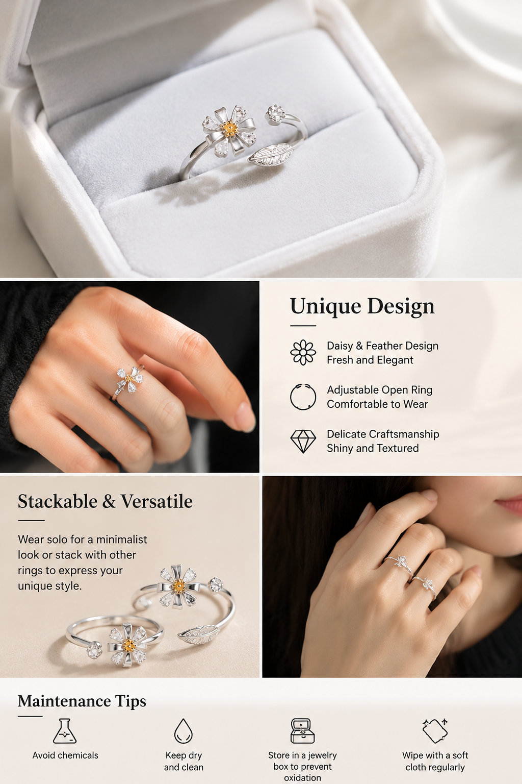 Minimalist Silver Women's Ring