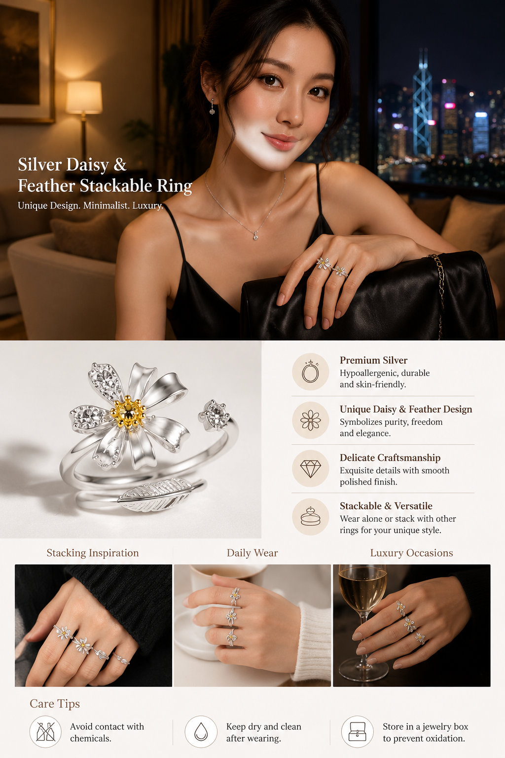 Minimalist Silver Women's Ring