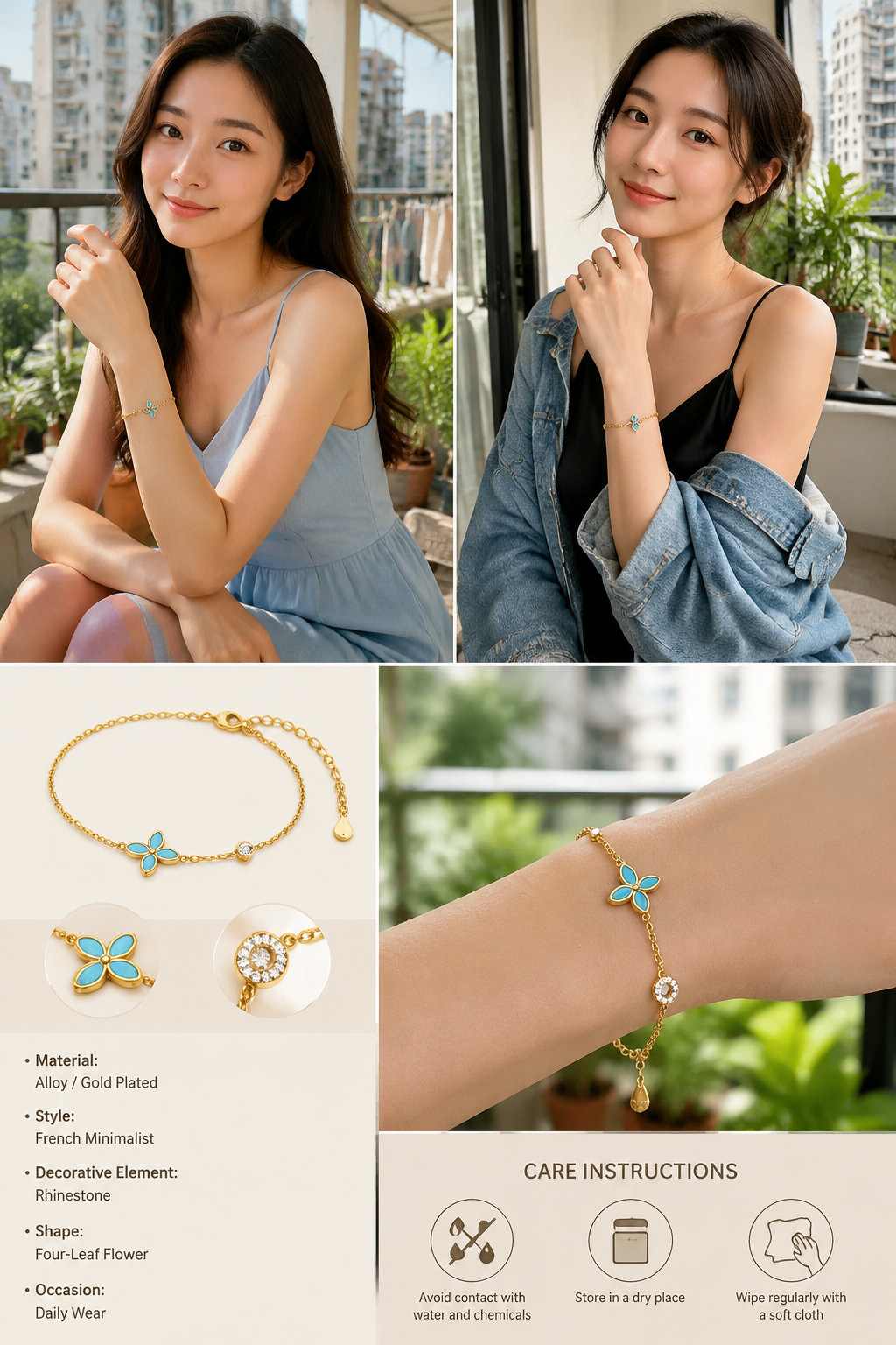 Four-Leaf Clover Bracelet