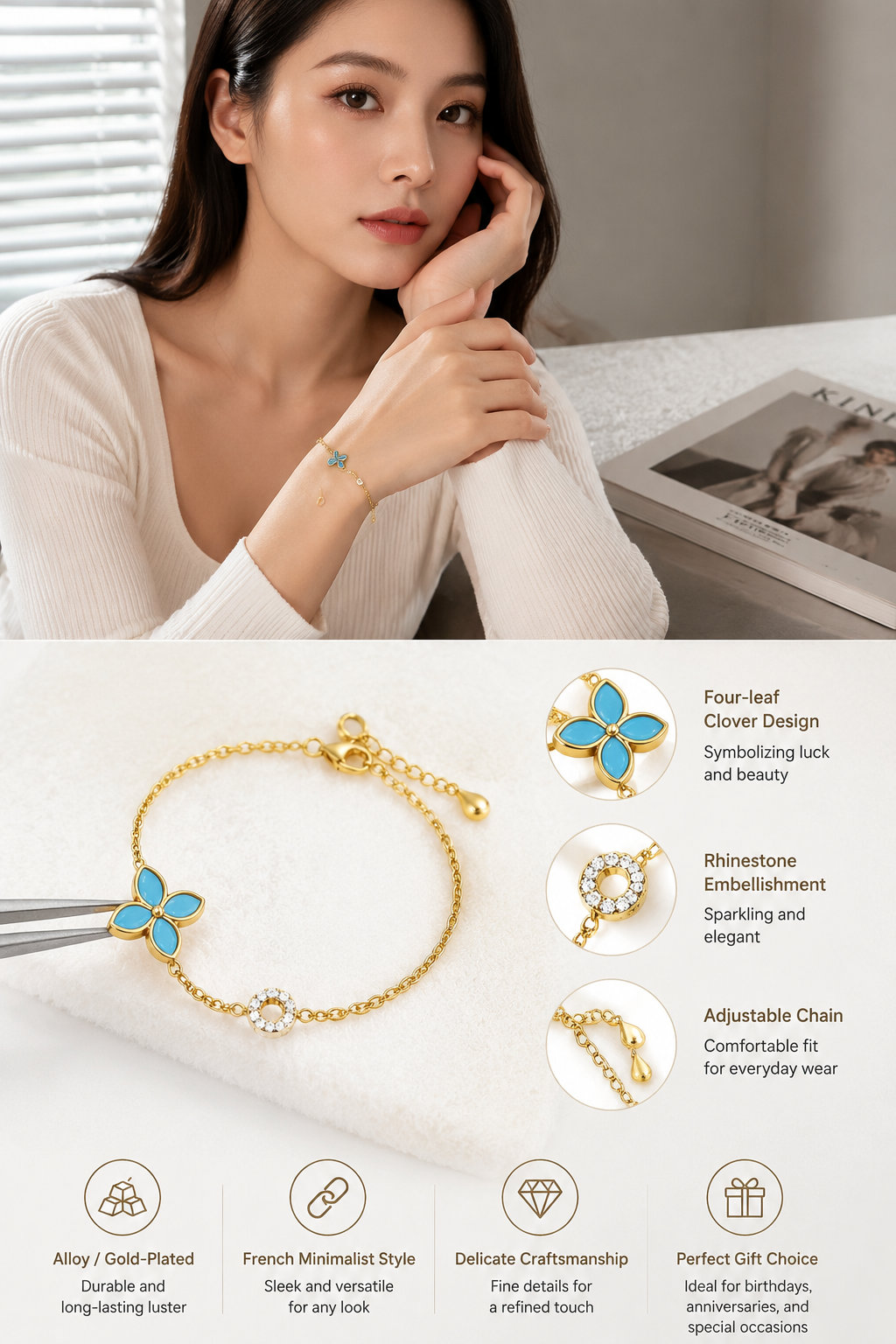 Four-Leaf Clover Bracelet
