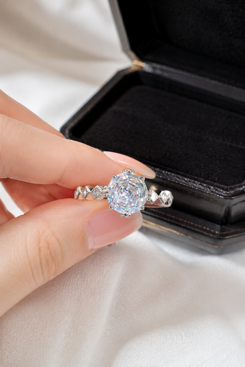 Zircon Octagonal Gold Ring