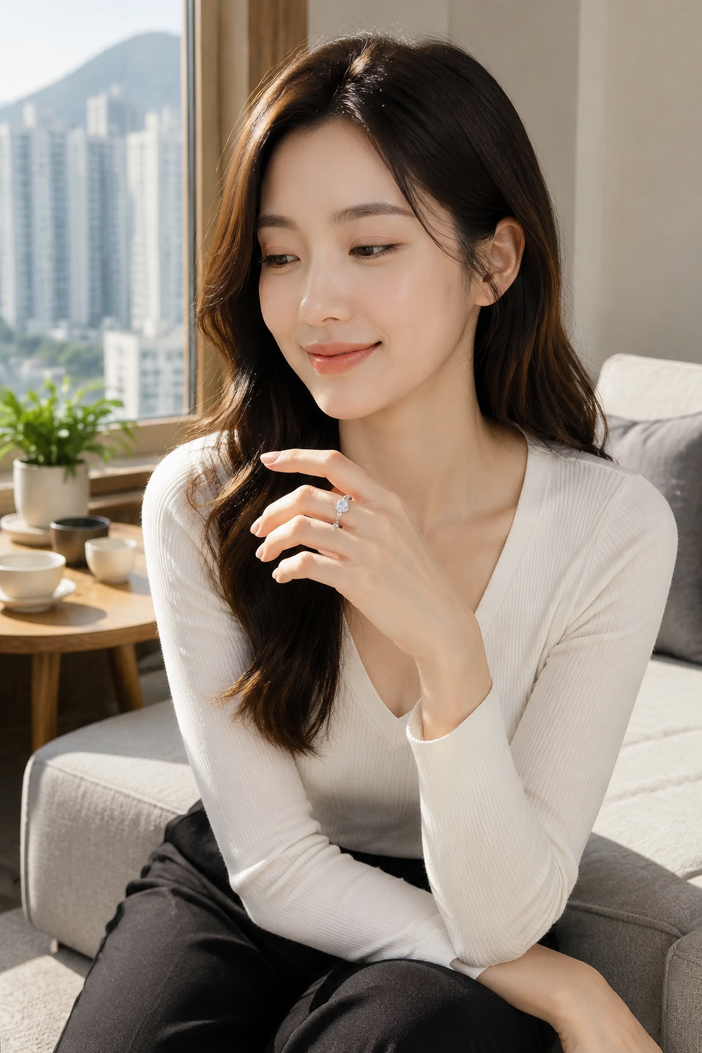 Zircon Octagonal Gold Ring