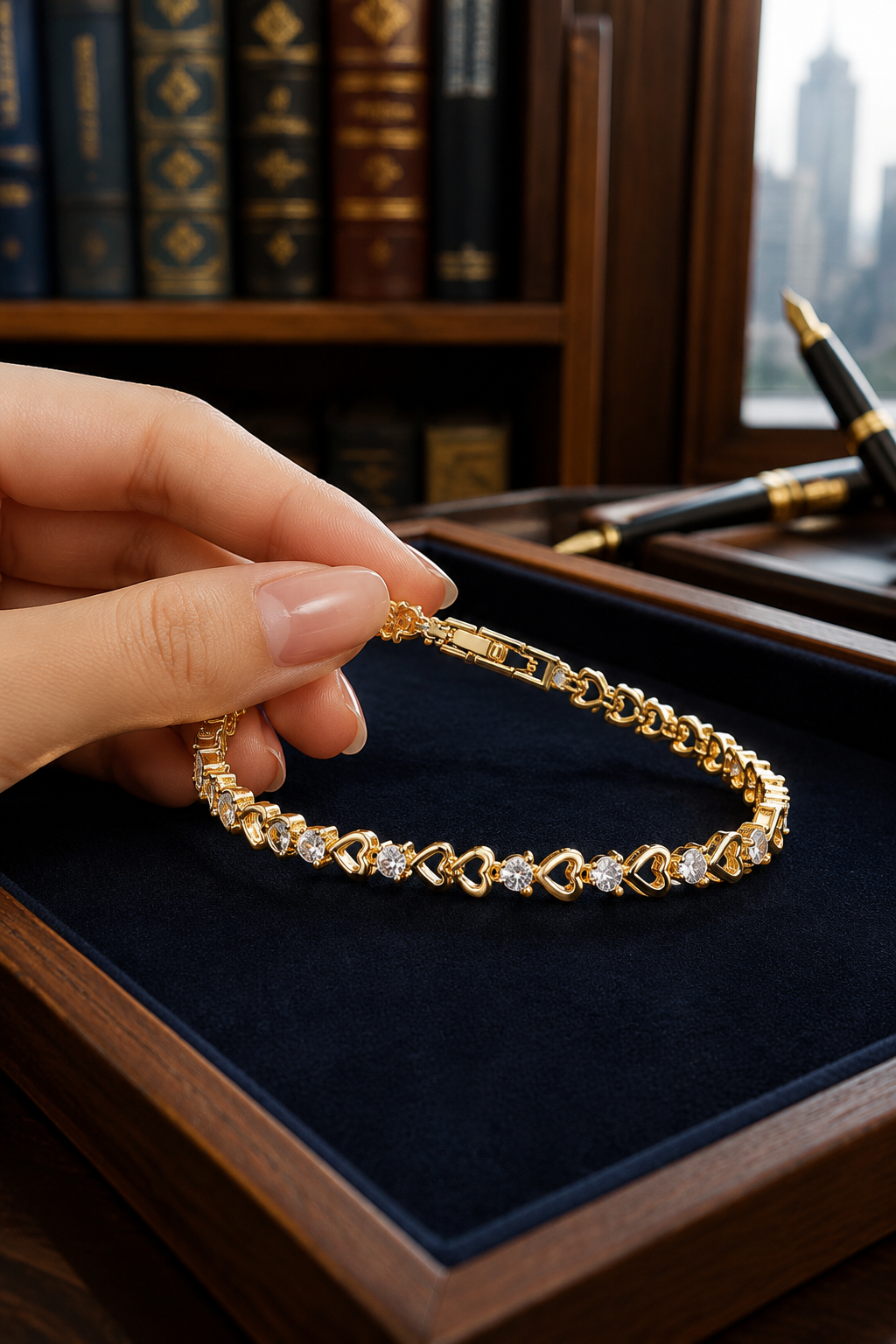 Gold Zircon Tennis Bracelet