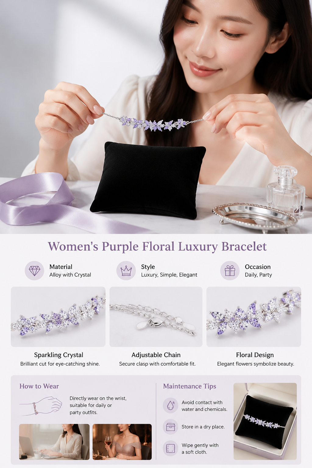 Crystal Alloy Women's Bracelet