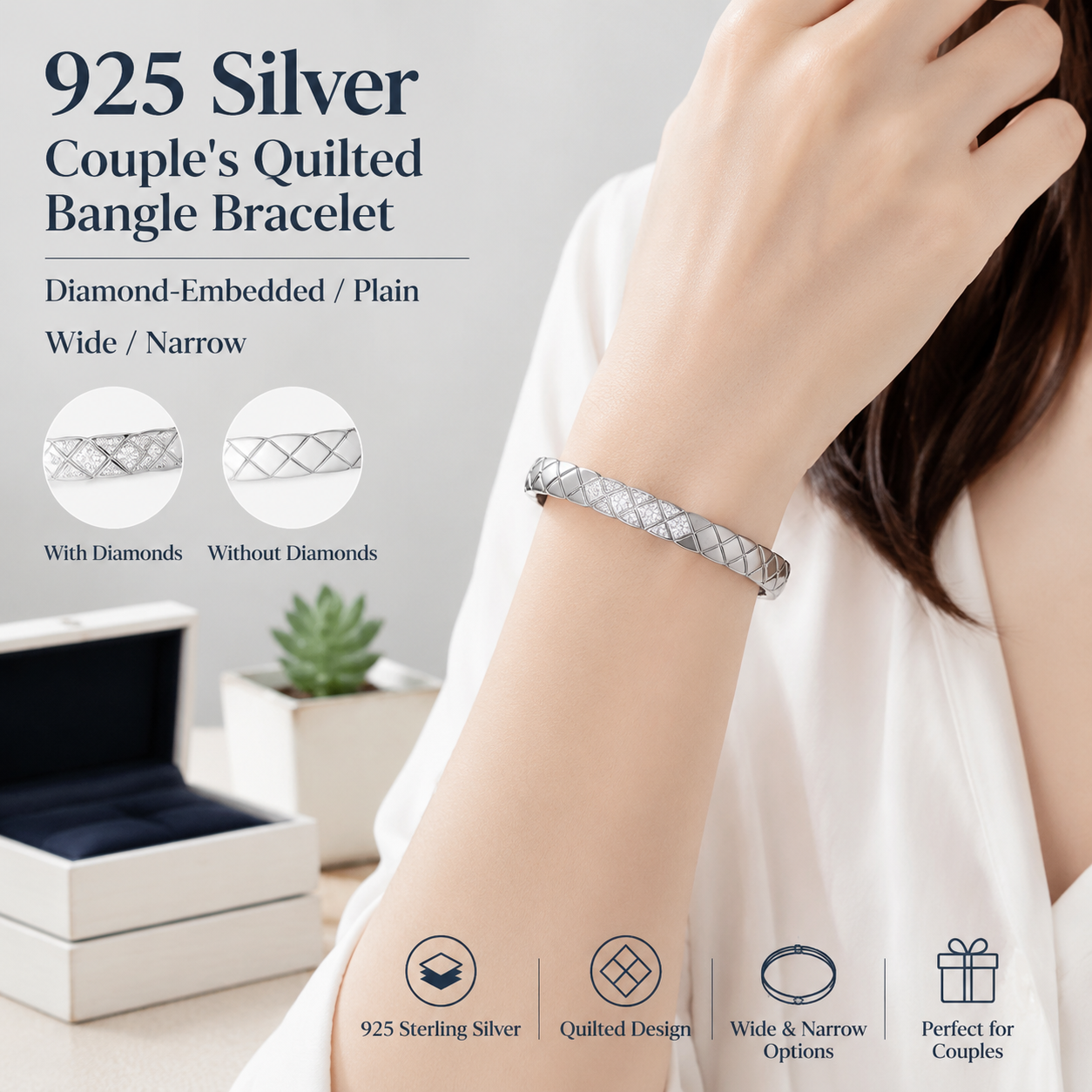 925 Silver Couple's Bracelet