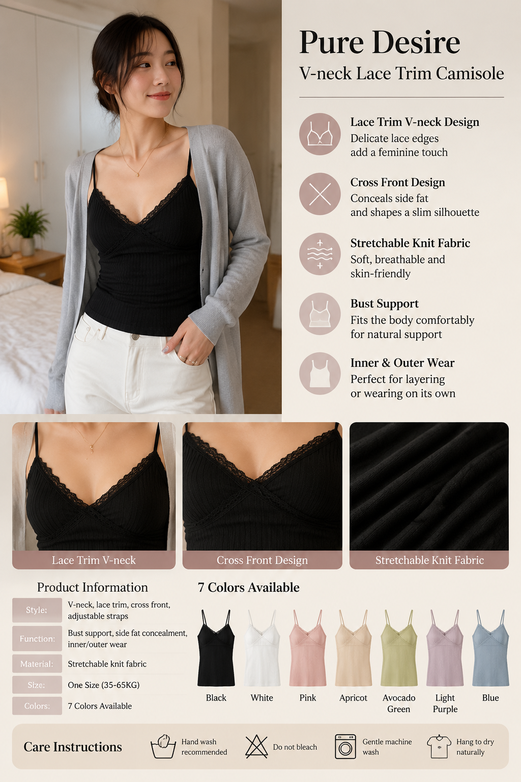 Lace V-neck Cross Bralette Top