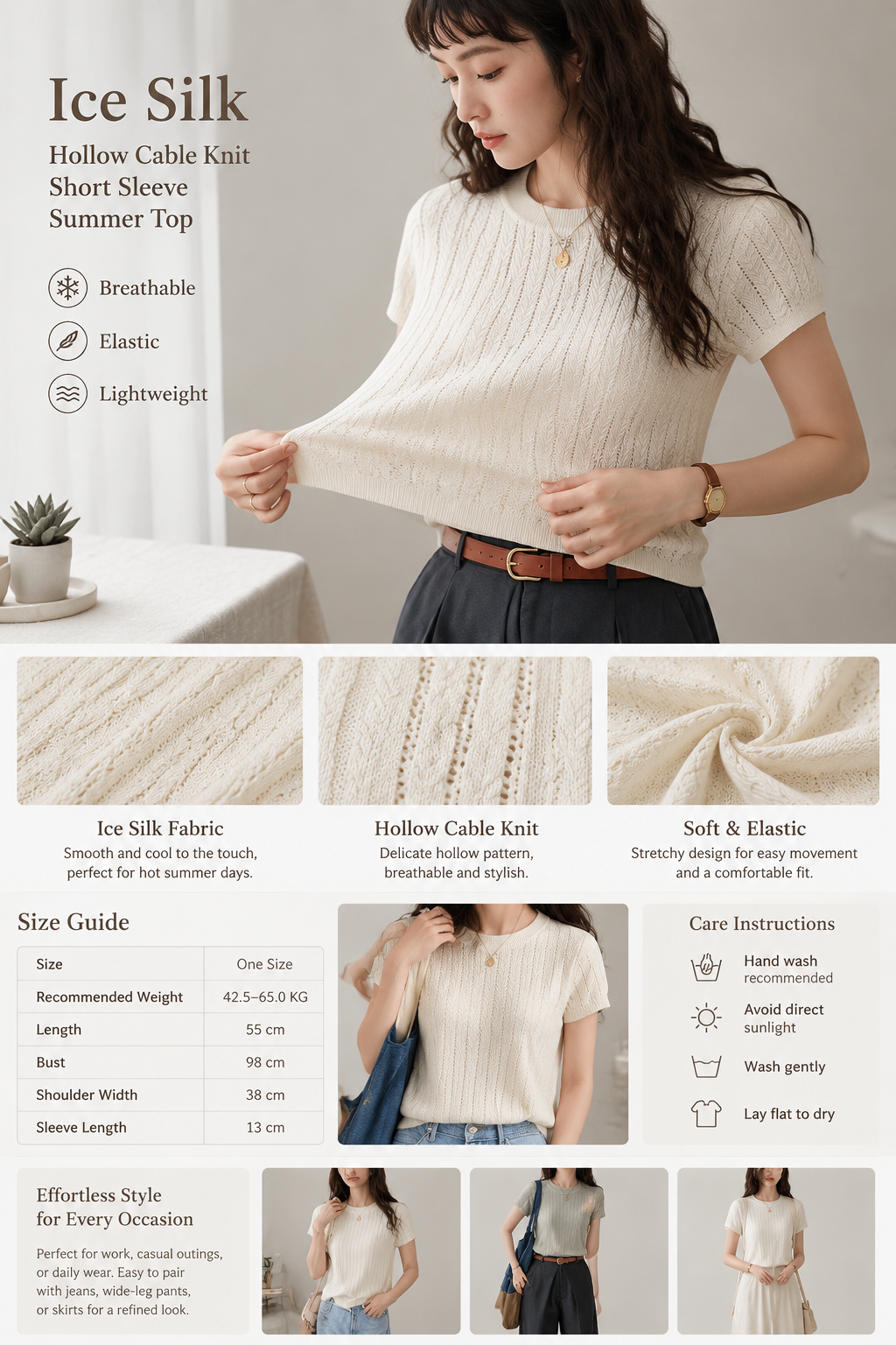 Summer Ice Silk Short Knit Top