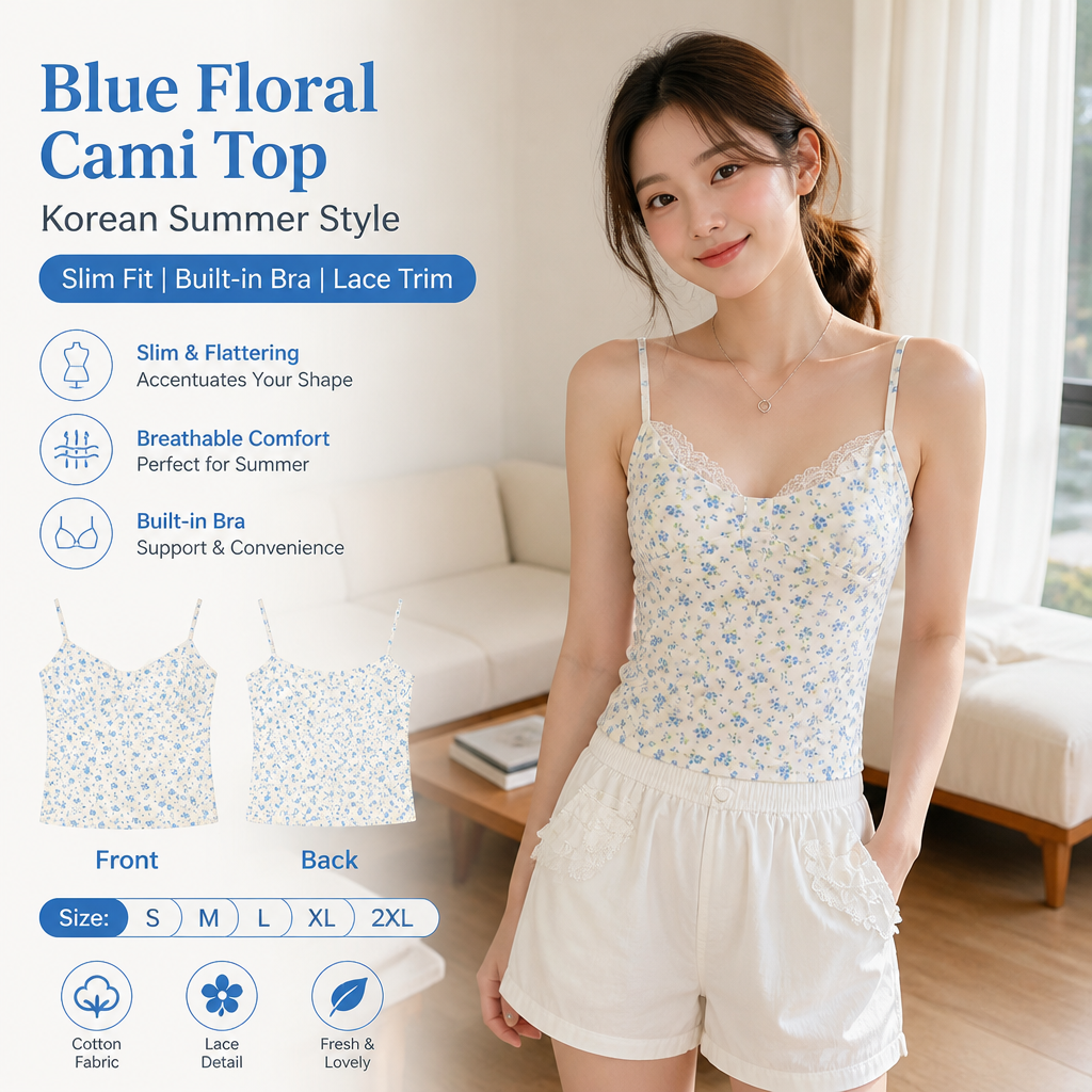 Lace Cami Top with Built-in Bra