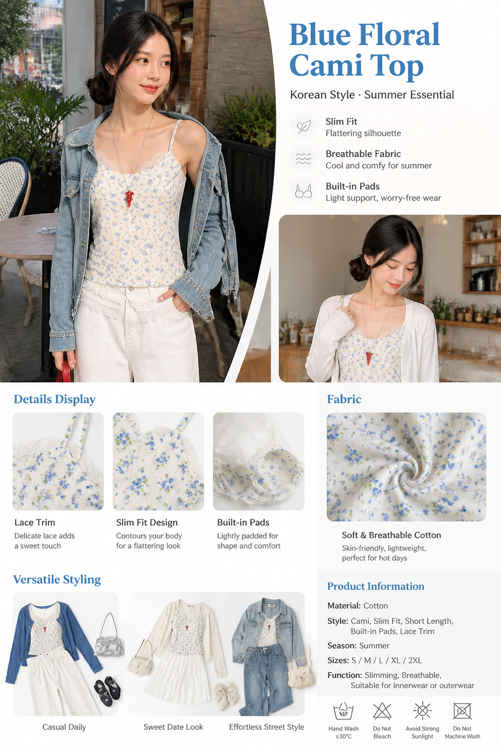 Lace Cami Top with Built-in Bra