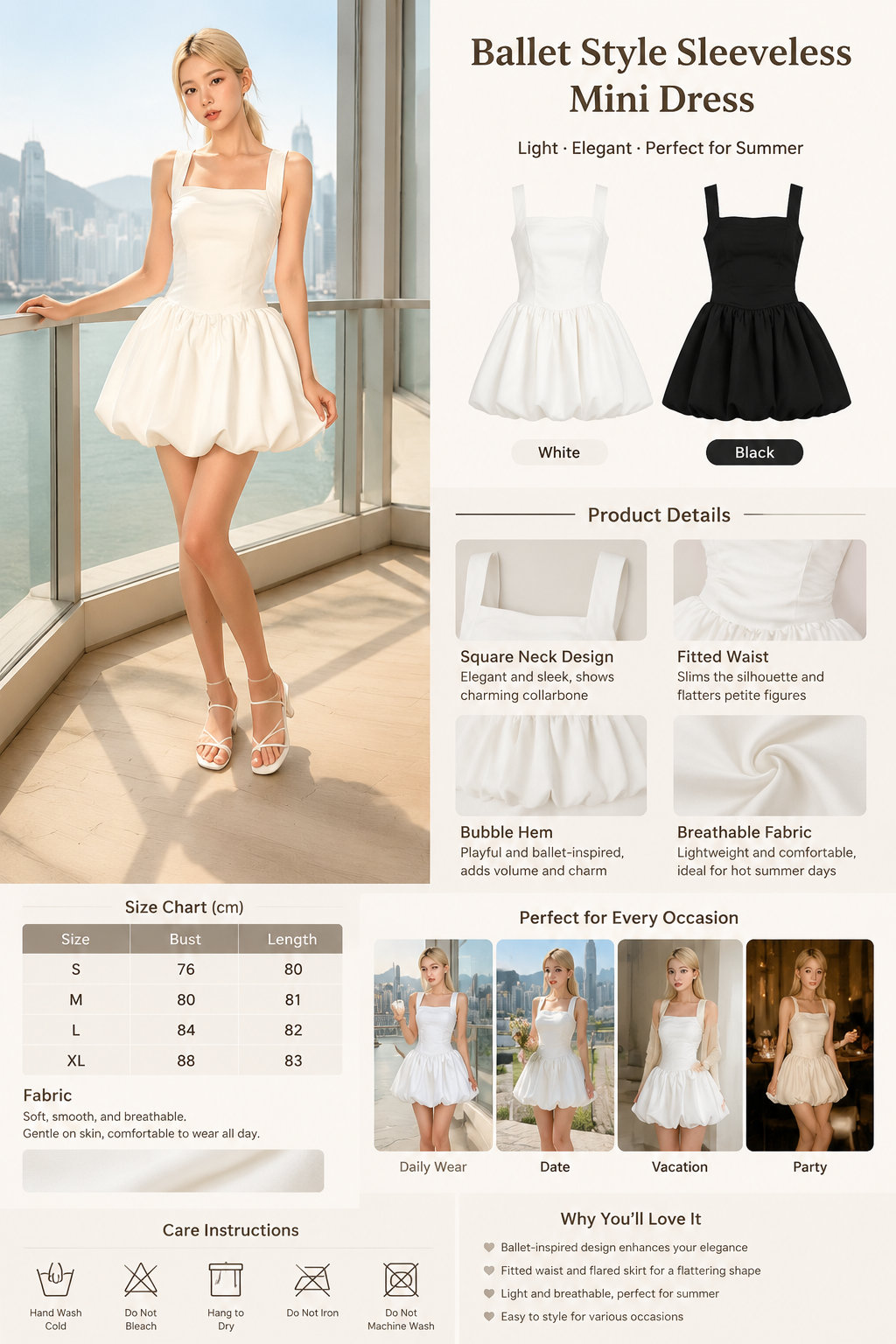 Ballet Style Sleeveless Dress