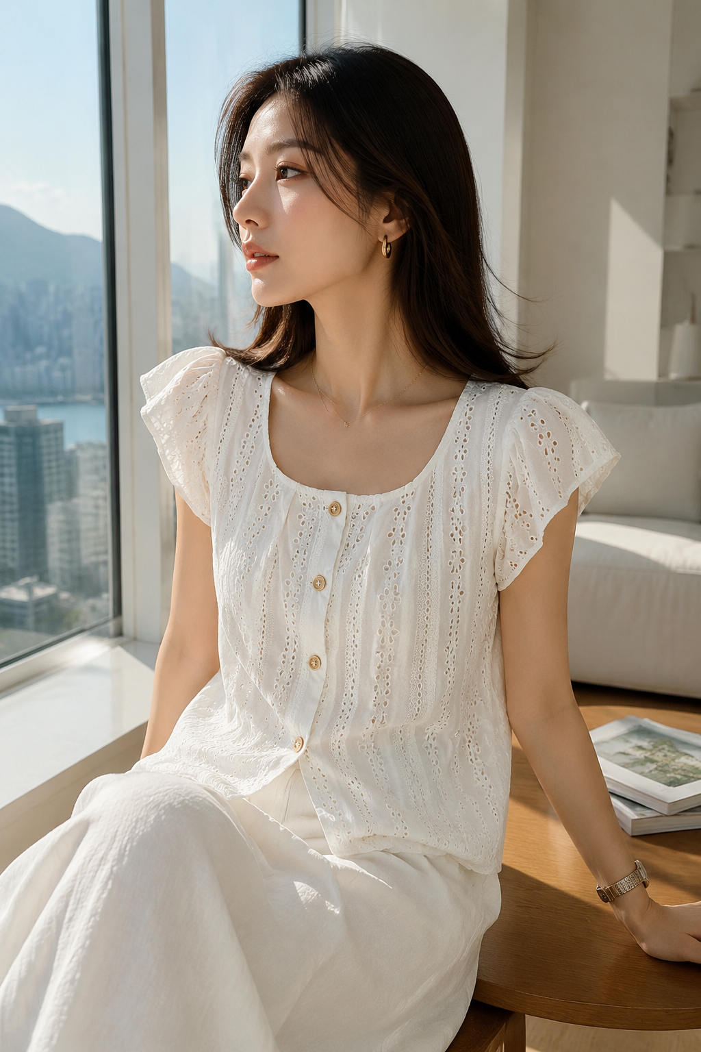 French Style Short Cotton Shirt