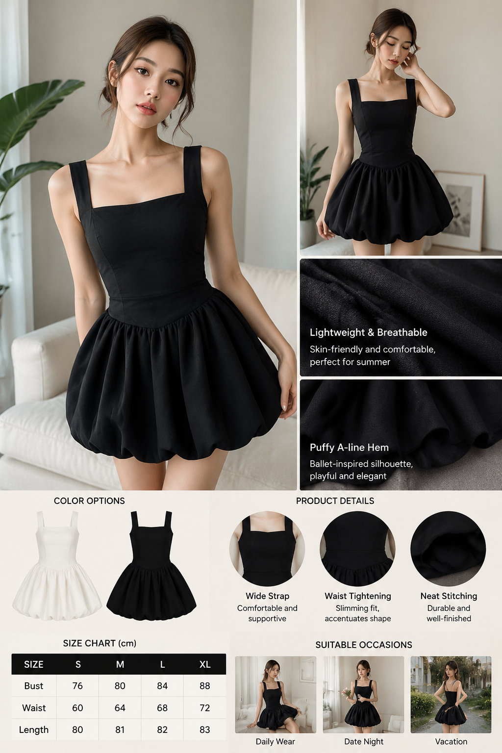 Ballet Style Sleeveless Dress