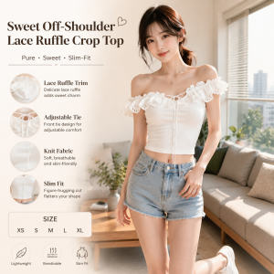 Women's Off-shoulder Lace Crop Top