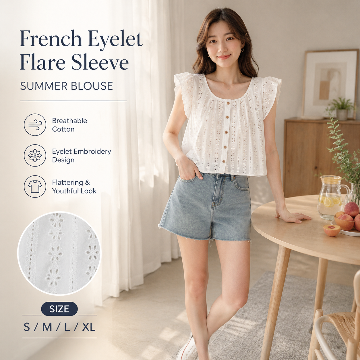 French Style Short Cotton Shirt