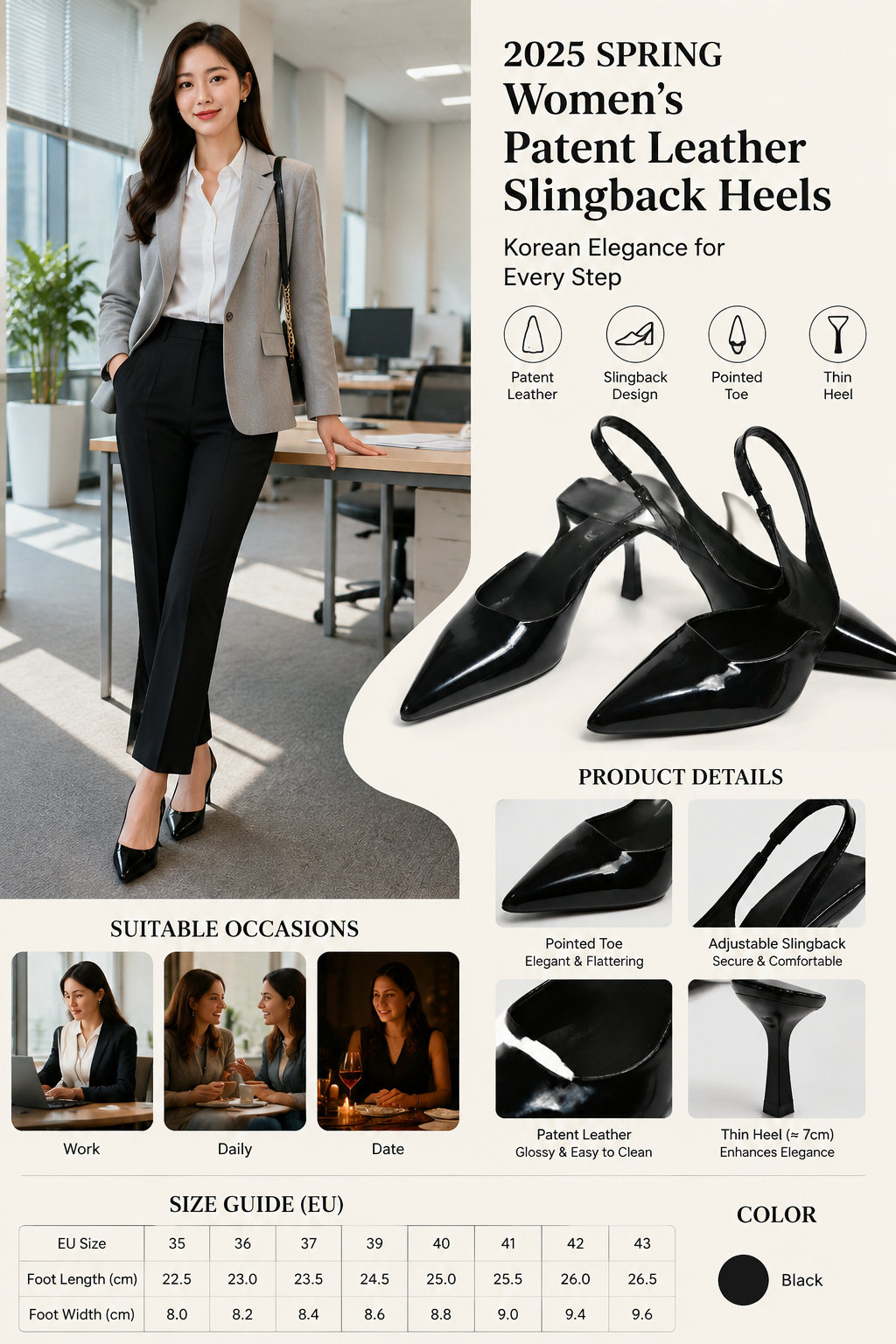 Patent Leather Pointed Heel Sandals