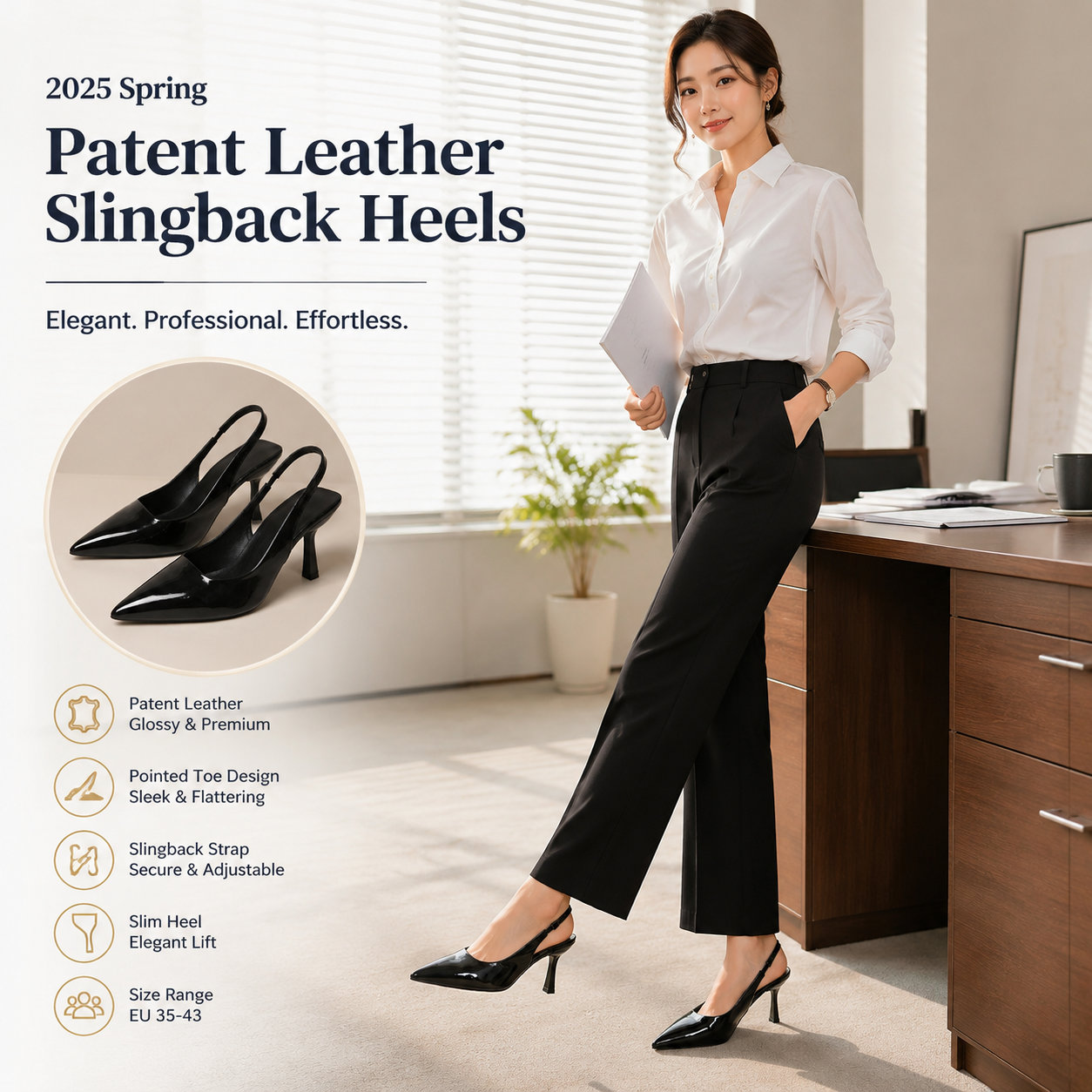 Patent Leather Pointed Heel Sandals