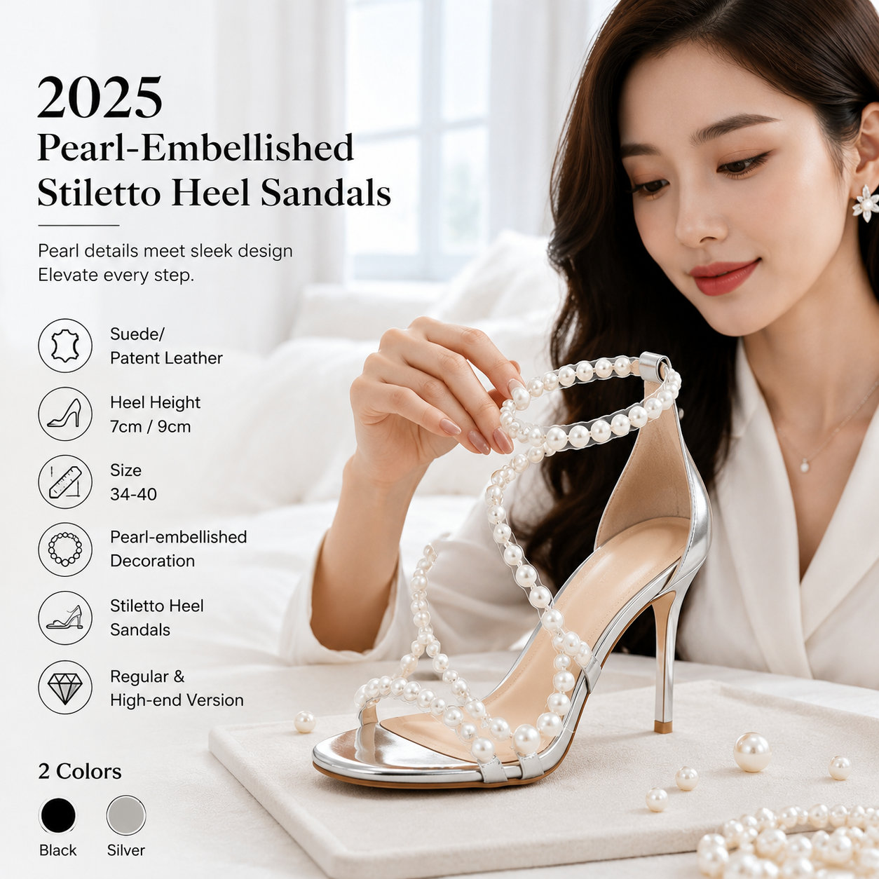 Pearl Stiletto Sandals