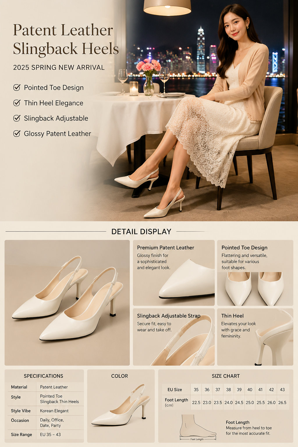 Patent Leather Pointed Heel Sandals