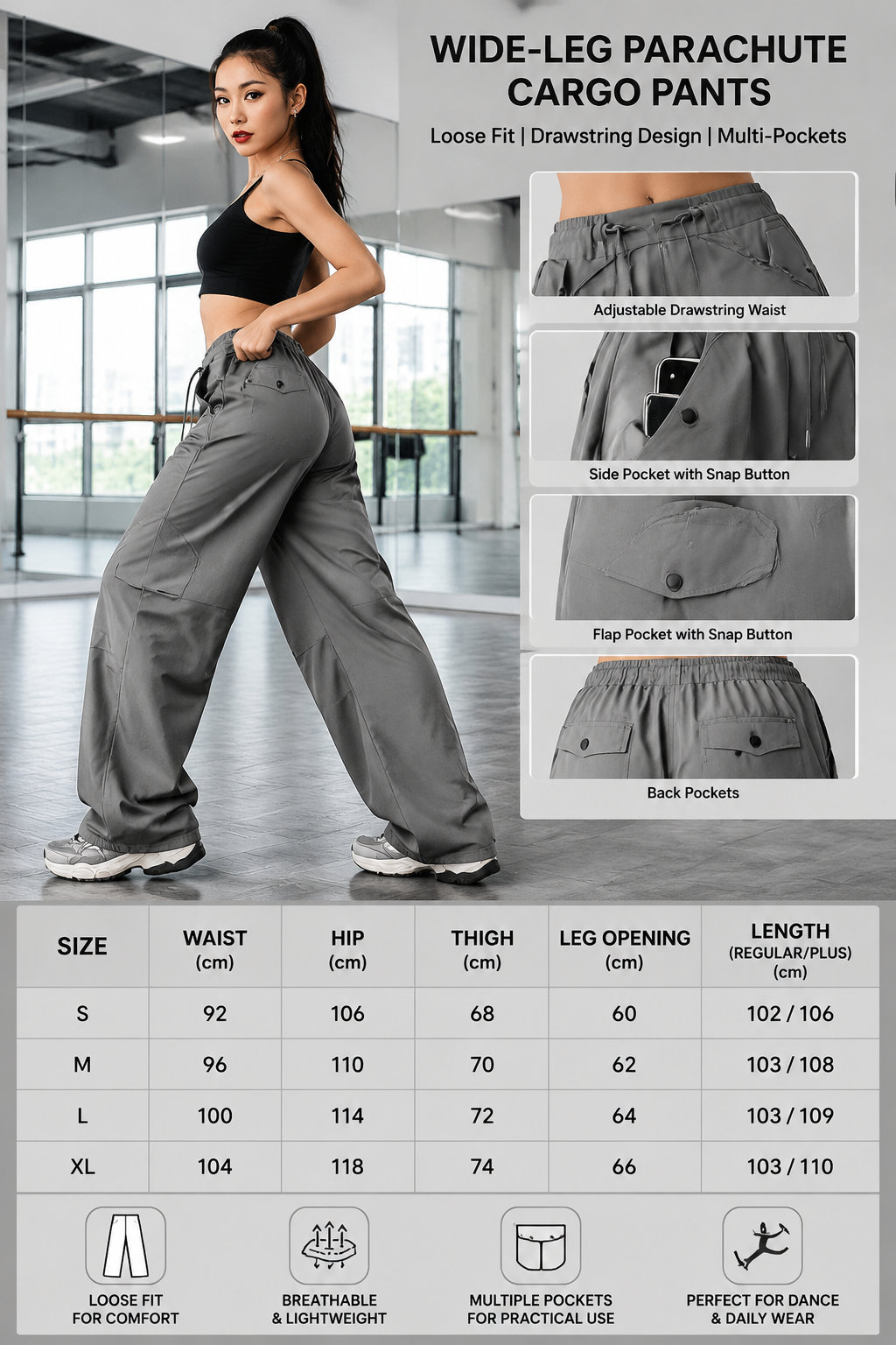 Women's Loose Fit Cargo Pants