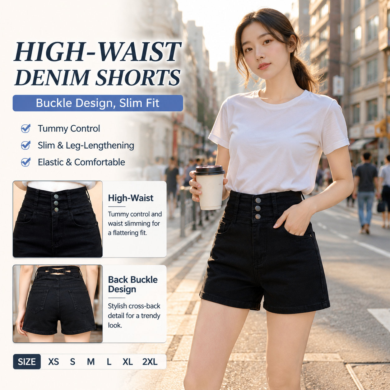 High Waist Slim Denim Jeans