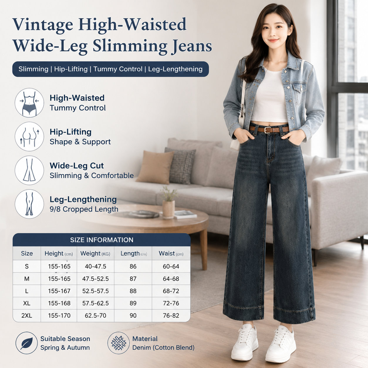 High-Waisted Wide-Leg Jeans
