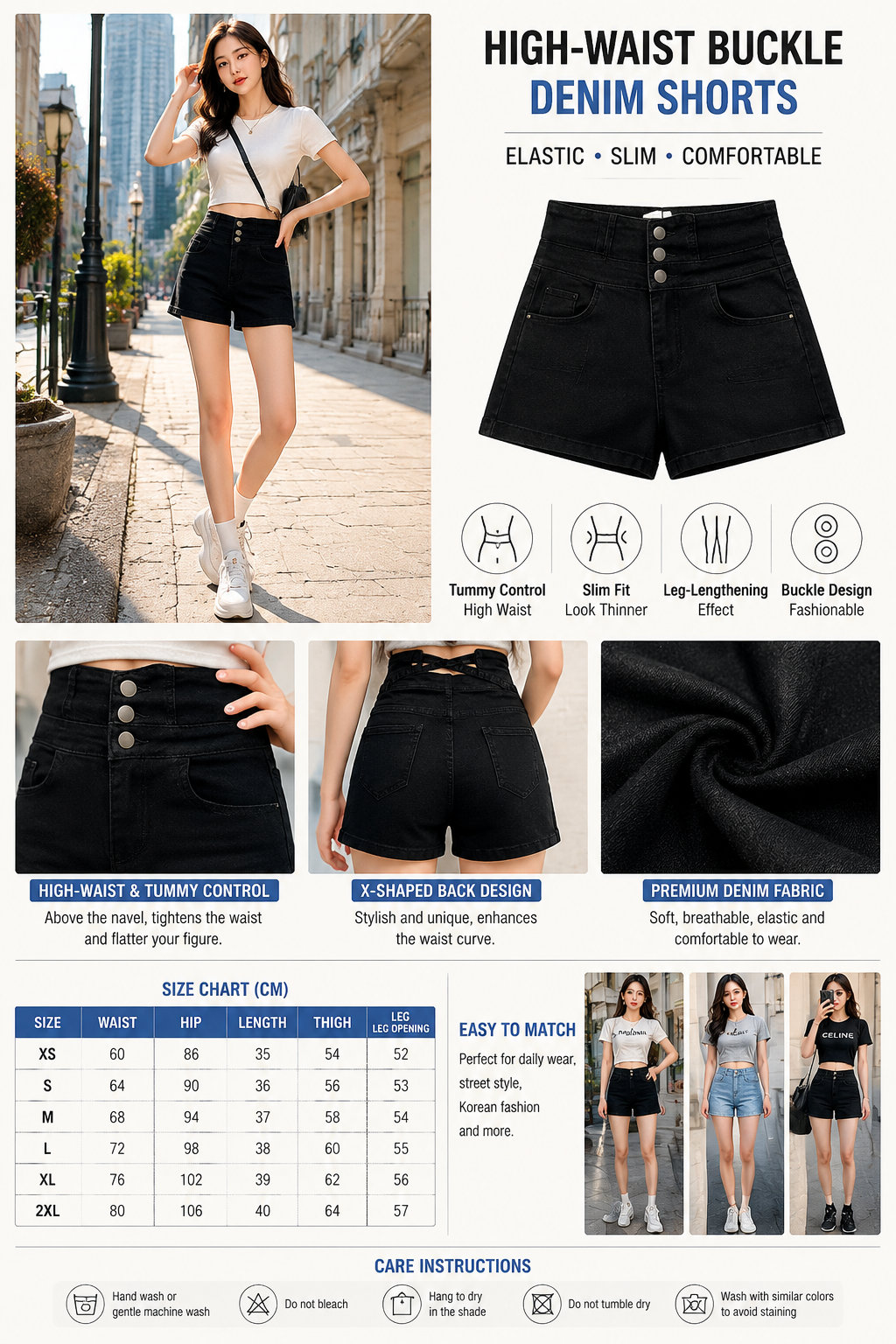 High Waist Slim Denim Jeans