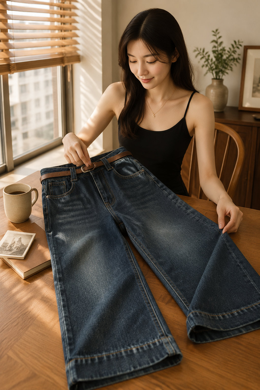 High-Waisted Wide-Leg Jeans