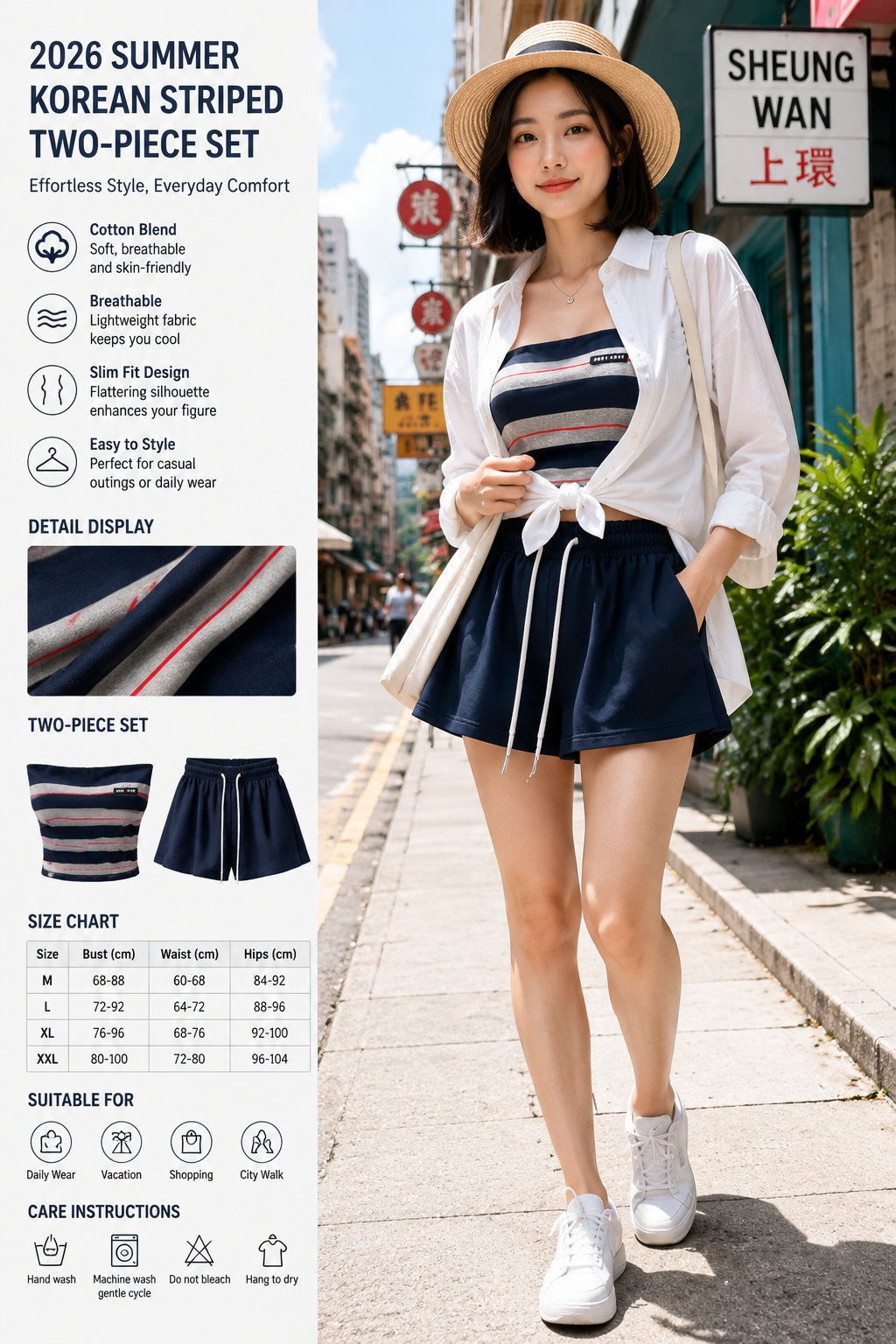 Women's Striped Tank&Skirt Set