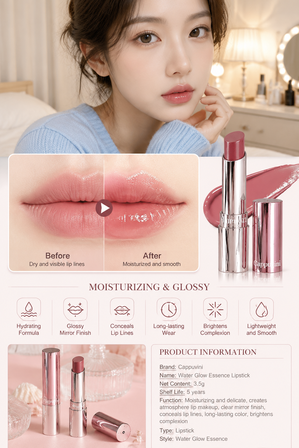 Cappuvini Hydra Glow Lipstick