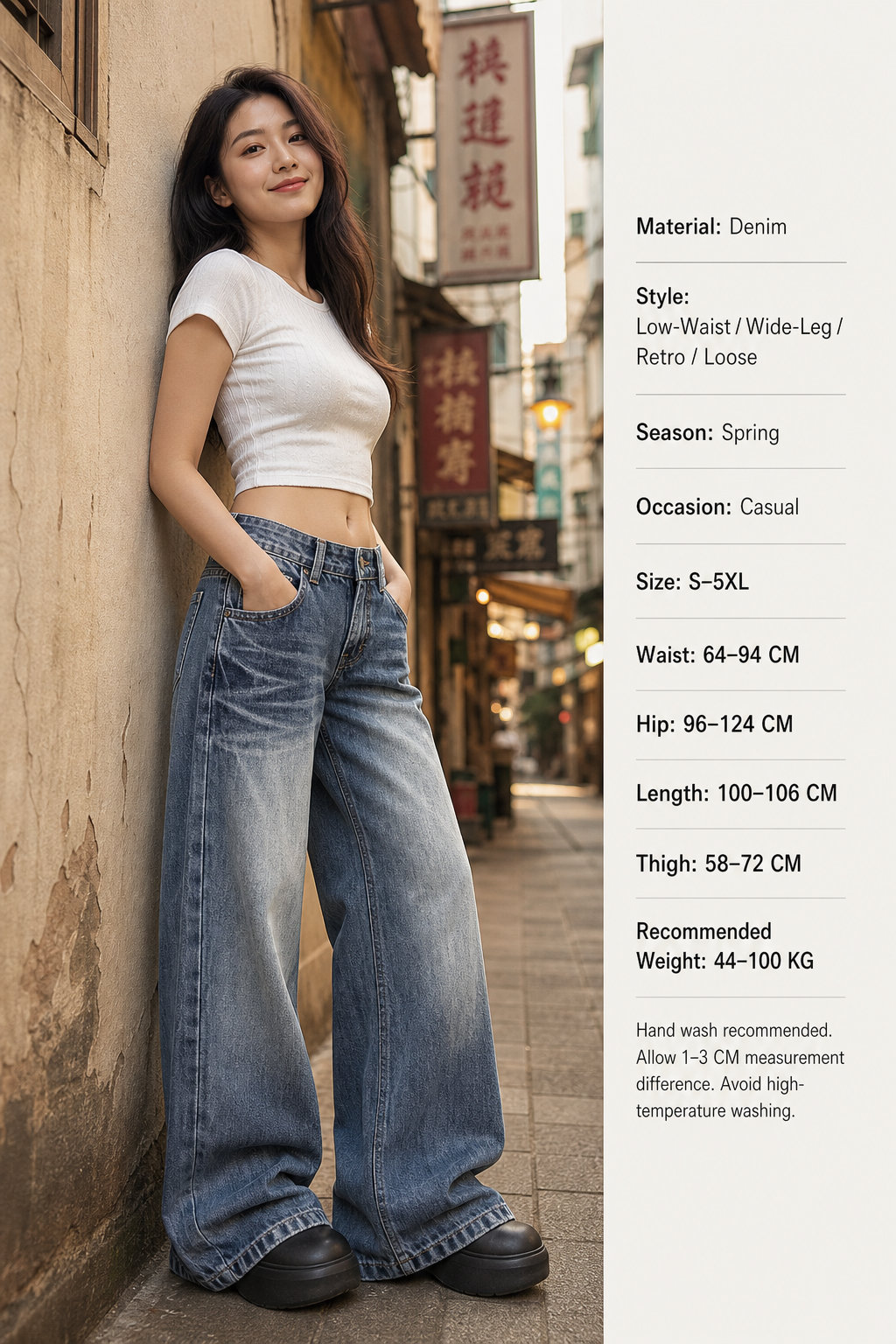Women's Retro Low-Waist WideLeg Jeans