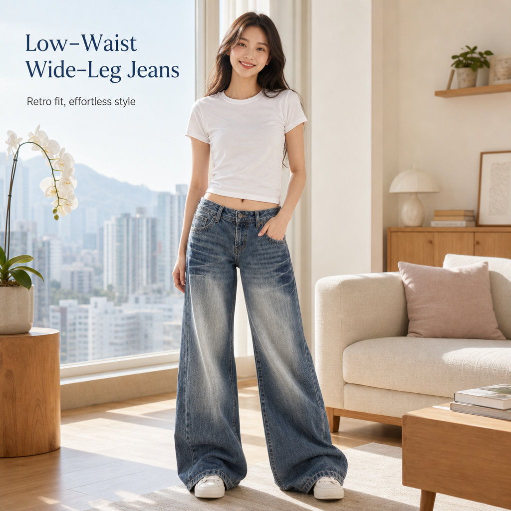 Women's Retro Low-Waist WideLeg Jeans