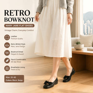 Retro Mary Jane Flat Leather Shoes