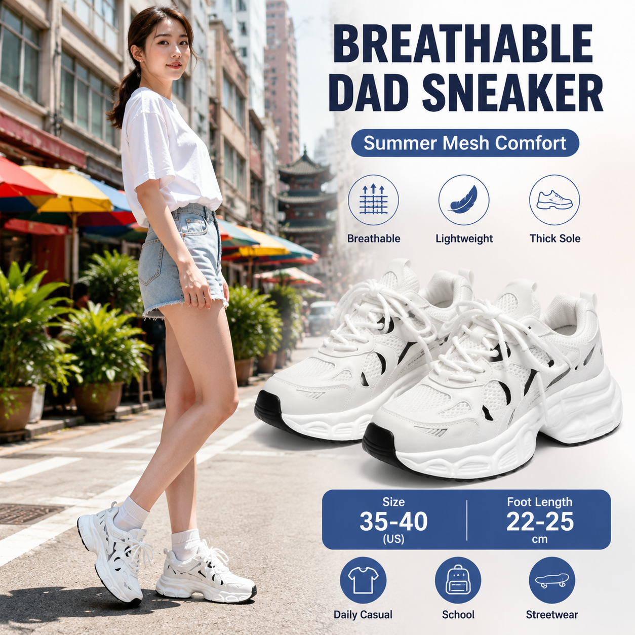 Women's Casual Breathable Dad Sneakers