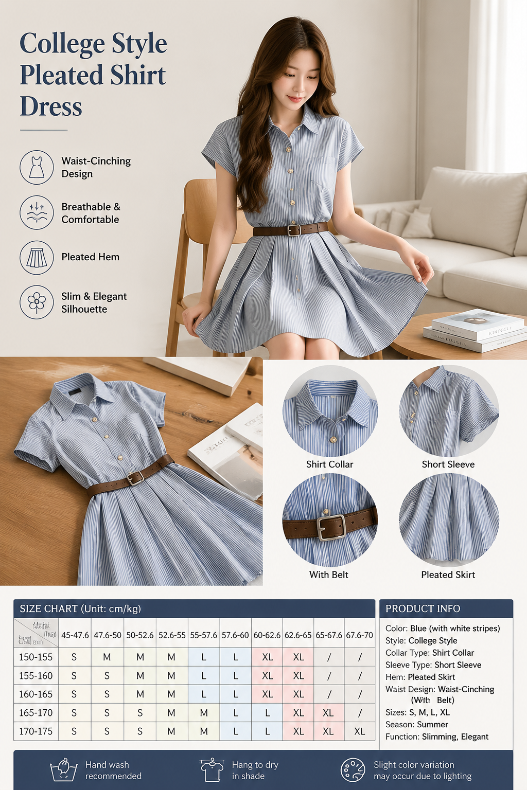 Blue Striped Summer Dress