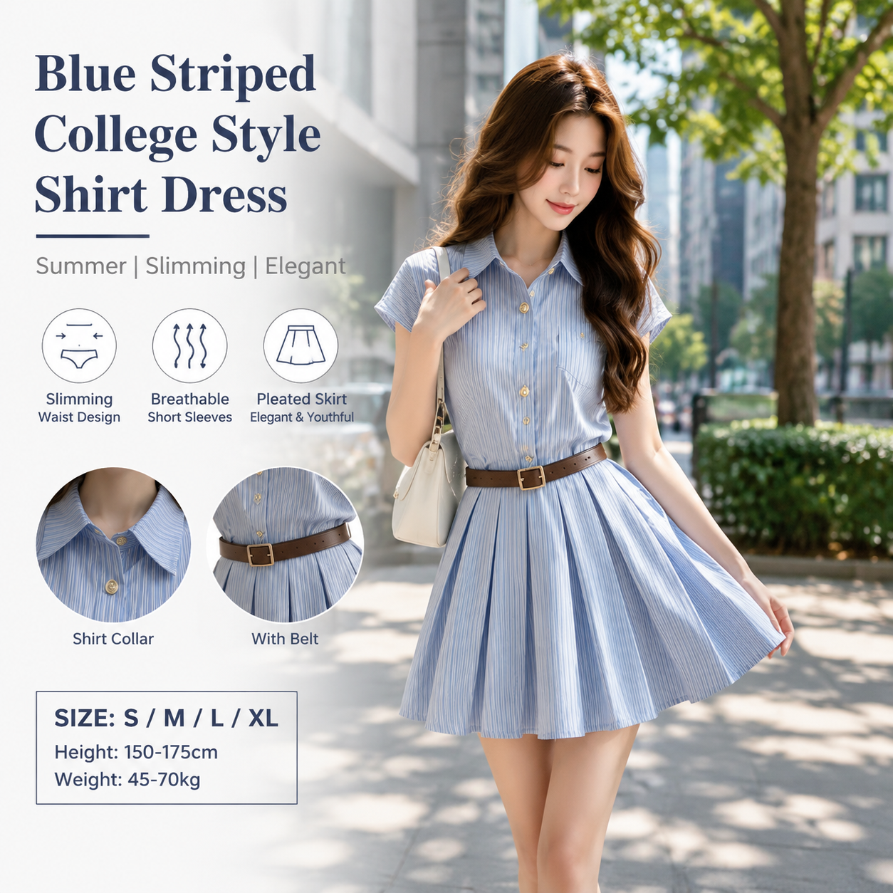 Blue Striped Summer Dress