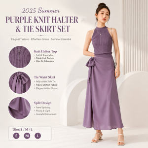 Summer Halter Knit Top & Skirt Set