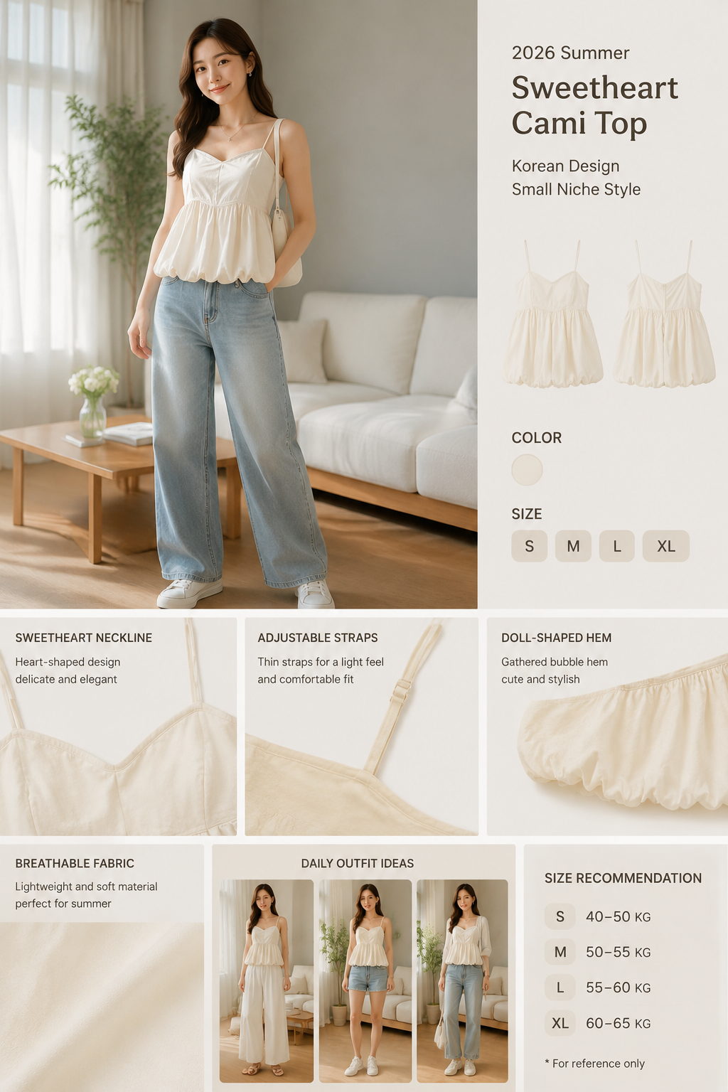 2026 Korean Summer Cami Top