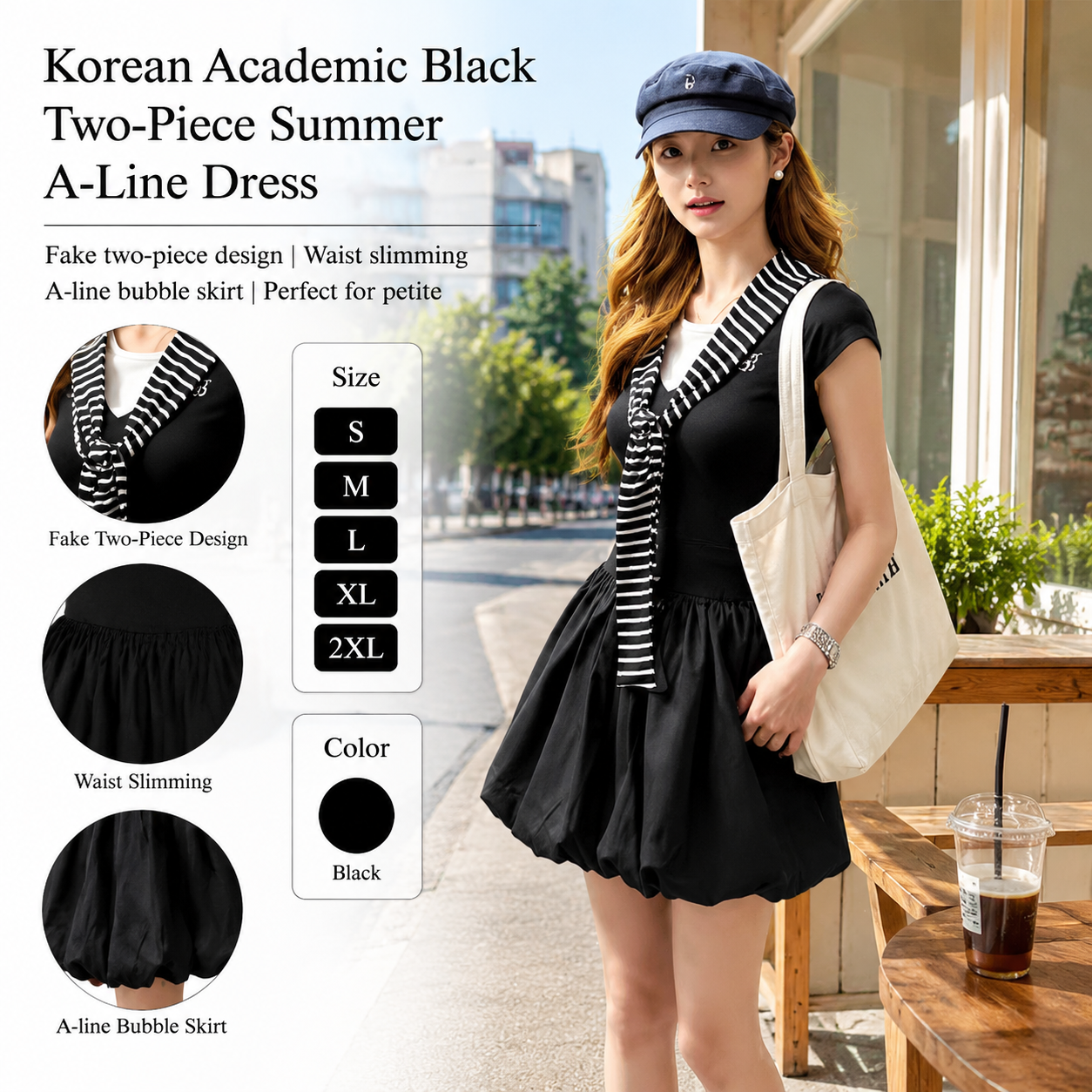 Korean 2-in-1 Summer A-line Dress